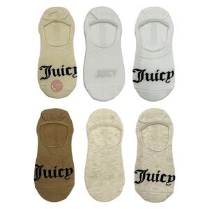 JUICY COUTURE 6 Pairs No show Low Cut Ankle Socks Gothic Font Sneaker Liner